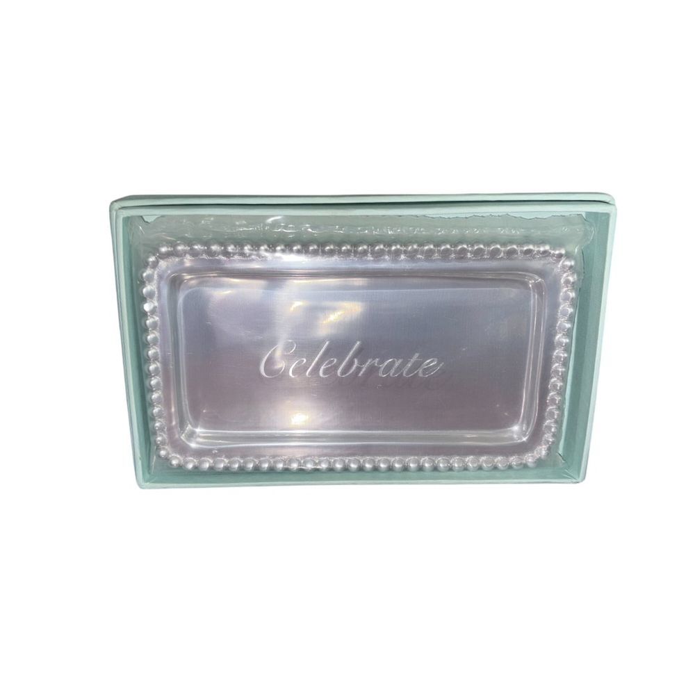 Mariposa Silver Engraved Trinket Dish Celebration Christmas Holiday Hostess Gift